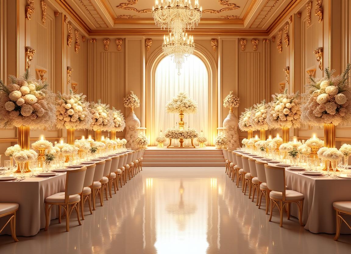 Quinceaños elegante con tema dorado